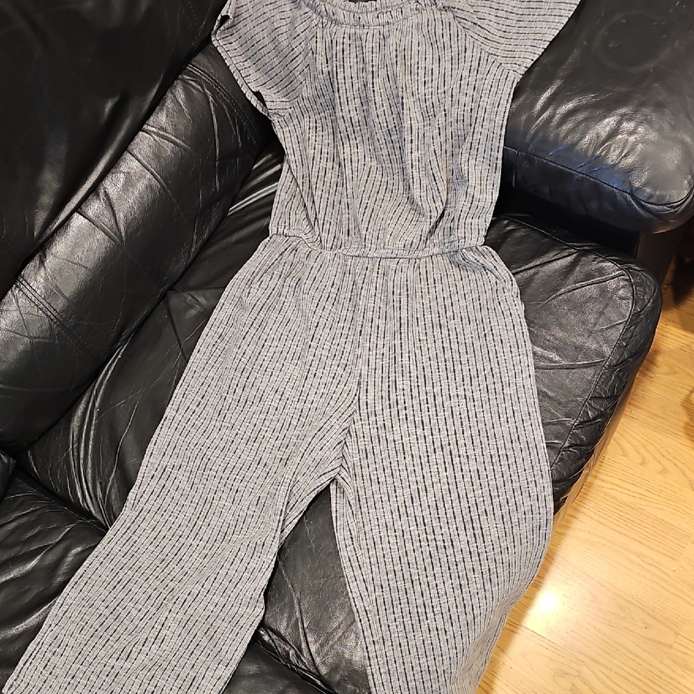 Cat & Jack Gray Ribbed Knit Jumpsuit
